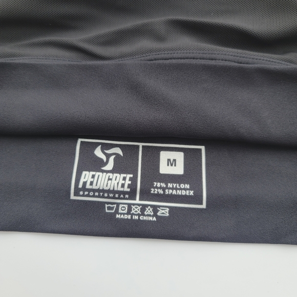 Pedigree Double Layered Mesh Crop Tee with Sports Bra Liner | Black - Picture 3 of 10